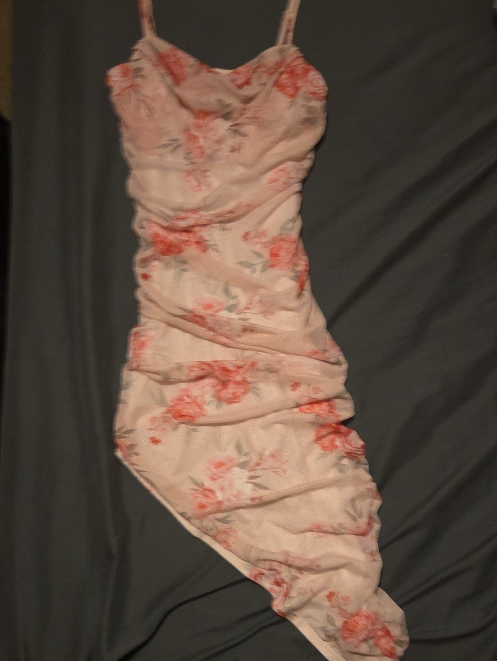 Floral Slip Dress with Pink & Coral Roses